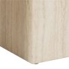 Dice Square Coffee Table Set in Light Travertine Effect - Image 3