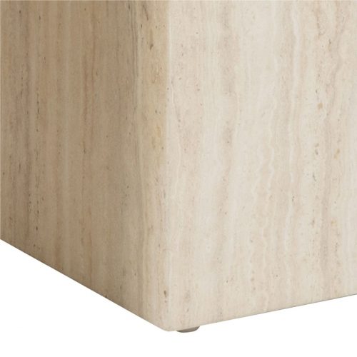 Dice Square Coffee Table Set in Light Travertine Effect - Image 3