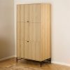 Albany Wardrobe 4 Doors in oak with black legs - Image 7