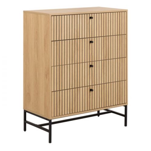 Albany Chest of 4 Drawers in Oak with Black Legs