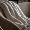 Plain Fringe Teddy Throw Natural