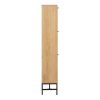 Albany Shoe Cabinet 3 Flip Down Doors in Oak with Black Legs - Image 5