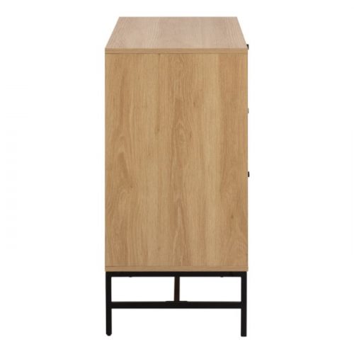 Albany Chest of 3 Drawers in Oak with Black Legs - Image 5