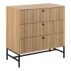 Albany Chest of 3 Drawers in Oak with Black Legs