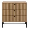 Albany Chest of 3 Drawers in Oak with Black Legs - Image 4