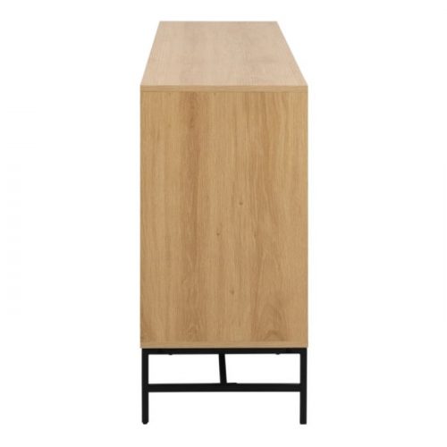 Albany Wide Chest of 6 Drawers in Oak with Black Legs - Image 3