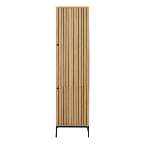 Albany Wardrobe 2 Doors in Oak with Black Legs - Image 3