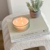 Triple wick green glass scented candle - Image 3