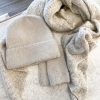 Softest boucle scarf, hat and glove set - beige