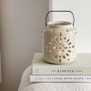 Ceramic stone lantern with handle