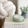 Triple wick green glass scented candle - Image 5