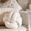 Large cream Nordic boucle knot cushion - Image 3