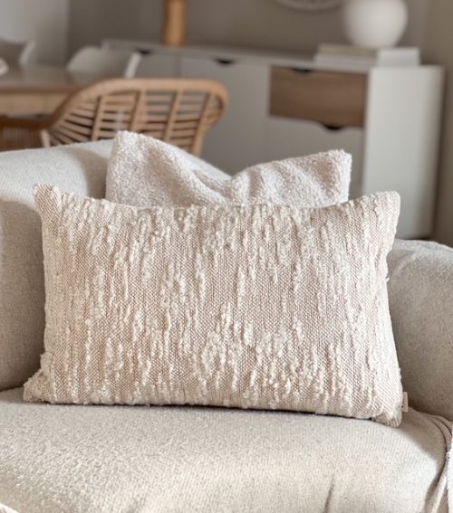 Natural textured oatmeal cushion