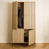Albany Wardrobe 4 Doors in oak with black legs - Image 6