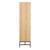 Albany Shoe Cabinet 3 Flip Down Doors 1 Pull Open Door in Oak with Black Legs - Image 4