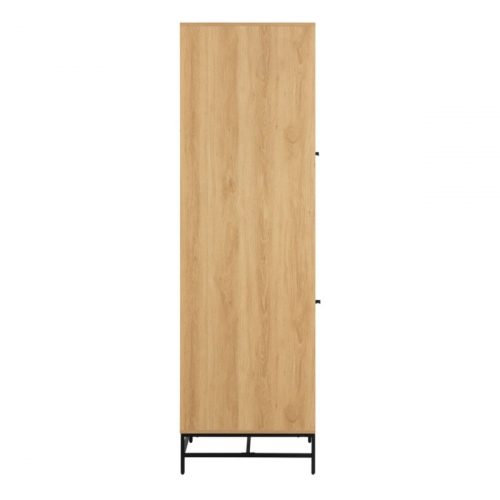 Albany Wardrobe 2 Doors in Oak with Black Legs - Image 5