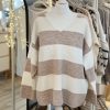 Quality soft knit v-neck stripe jumper