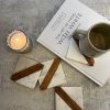 Set of four marble and wood stripe coasters - Image 3