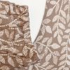 Leaf print 3/4 length sleeve dress - mocha - Image 5