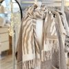 Softest stripe tassel scarf