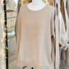 Side zip taupe roundneck sweatshirt - Image 3