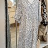 Leaf print 3/4 length sleeve dress - Image 3