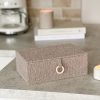 Taupe boucle lidded jewellery box - Image 4