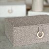Taupe boucle lidded jewellery box - Image 3