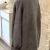 Fisherman knit shacket - chocolate brown - Image 4