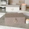Taupe boucle lidded jewellery box