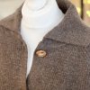 Fisherman knit shacket - chocolate brown - Image 3