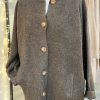 Fisherman knit shacket - chocolate brown - Image 2