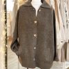 Fisherman knit shacket - chocolate brown