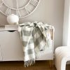 Softest check tassle throw - sage