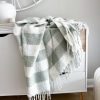 Softest check tassle throw - sage - Image 5