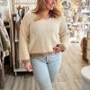 Boucle contrast vneck knit jumper - Image 6