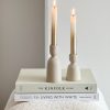 Pair Nordic taupe candle sticks/candle holders - Image 3