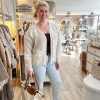 Knit cardigan with white flowers - Image 6