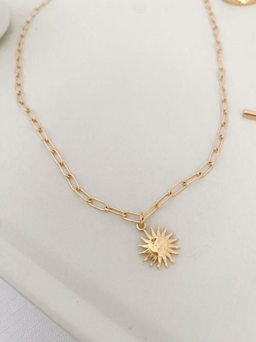 Sun charm necklace
