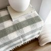 Softest check tassle throw - sage - Image 2