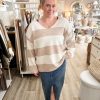 Quality soft knit v-neck stripe jumper - Image 5