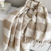 Softest check tassel throw - natural - Image 2