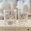 Glass daisy candle holder - 2 sizes