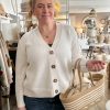 Cotton mix boyfriend cardigan - White - Image 5