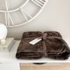Luxury faux fur chocolate brown throw - Image 4