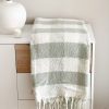 Softest check tassle throw - sage - Image 4