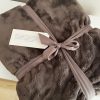 Luxury faux fur chocolate brown throw - Image 2