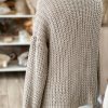 Chunky knit pocket cardigan in taupe - Image 4