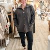 Fisherman knit shacket - chocolate brown - Image 5