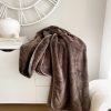 Luxury faux fur chocolate brown throw